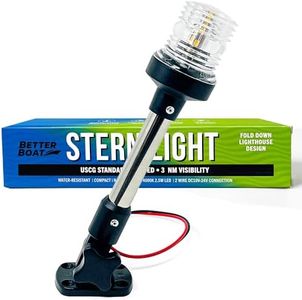 Boat Anchor Light, 9.5" LED Stern Light, USCG Tested Fold-Down Waterproof Marine Navigation Light, 3NM White All-Around Folding Lighthouse, LED Accessory for Boats
