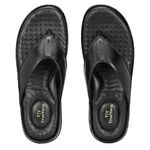 TrueYarn Original Leather Ortho Slippers For Men| Extra Cushioned | Super Comfortable | Thong Sandals For Men | UK -8 (BLACK)