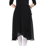 Bezioner Long Ballet Skirt for Women Sheer Dance Wrap Skirt Dancewear for Adult Black