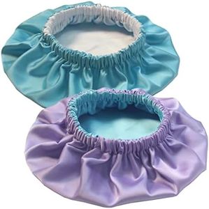 2PCS Satin Silk Sleep Bonnet Cap for Curly Hair Head Cover Wrap for Little Big Kid Girls Boys 8~14 Years