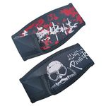 Scuba Mask Strap Cover Neoprene Diving Mask Strap Wrapper for Snorkel Mask with Hook and Loop Fastener Diving Flag Pattern and CCR Pattern on Two Sides, Back/White/Red, One Size