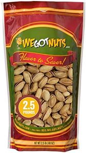 Turkish Antep Pistachios - 2.5 lbs (40oz) Premium Quality Kosher Roasted Pistachios By We Got Nuts - Natural & Healthy Rich Flavor Snack - Whole & Salted – Air-Tight Resealable Bag Package…