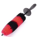 Nofox Alloy Wheel & Spoke Cleaning Brush-Red/Black use for Cleaning Wheels, Rims, Grills, Engine (Pack of 1)