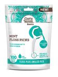 GuruNanda Dental Mint Floss Picks - Non- Shred Thread with Angled Pick for Effective Plaque Removal - Dentist Recommened - Travel Friendly for Adults & Kids - 100 Pack