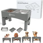 R ROELL UK® Premium Raised Dog Bowl -The Ultimate 3-in-1 Dog Feeding Station! 5 Height Adjustable Dog Bowls With Stand, Non-Spill and Slow Feeder Bowls -The Ideal Raised Dog Bowl For Mess-Free Dining!
