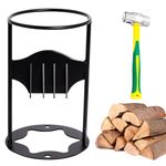 Wood Splitter, Kindling Wood Splitting Wedge, Manual Log Splitter with Hammer, for Home Campsite, High-Carbon Steel Make Safer Way to Split Firewood