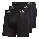 adidas Men's C M Climalite 3-Pack Boxer Brief, Black/Black Black/Black Black/Black, L