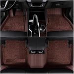 MINANSH 9D Premium Leatherette Car Foot Mats | Luxurious & Elegant Look | 100% Waterproof & Dustproof | Custom-Fit Floor Tray for Mercedes-Benz E Class (2017-2024) (Full Coffee)