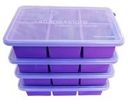 Soup Master 6-in-1 Storage & Freezer Container with lid - 4 pack – makes 24 perfect 1 cup cubes- Stores 1 Gallon of Soups, Pasta, Sauces, Stews, Desserts and More. Easy-To-Clean & Dishwasher Safe