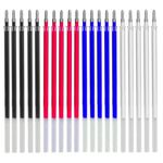 Aakriti Fabric Marker Pen Refill Heat Erasable Fabric Pens Heat Erasable Fabric Marking Pens for Tailors Sewing and Quilting Dressmaking Multicolor (Red, Blue, Black, White 20PCS)