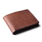 TANNER GOODS Mens Leather Wallet, Utility Bifold. Traditional Style 4 Card Slot Wallet, Flat Note Section. Pocket Wallet. Men Gifts, Cognac, 4.25" x 3.25", Classic