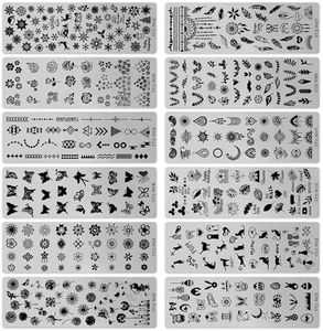 12 Pcs Nail Stamping Plate For Holidays - Nail Stamper Kit With 12 Different Themes, Beautiful Flower Stamp for Nails Art Design - Stylish Stamping Plates Set to Design Unique Nails