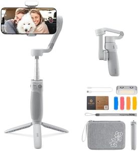 ZHIYUN Smooth Q4 Combo [Official] 3-Axis Gimbal Stabilizer for Smartphones with 215mm Extenable Rod, Magnetic Fill Light, Ideal for Vlog YouTube TikTok Instagram Live Video, for Android and iPhone