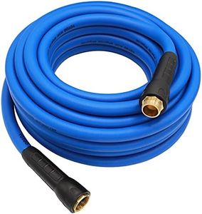 YOTOO Heavy Duty Hybrid Garden Water Hose 5/8-Inch by 50-Feet 150 PSI Kink Resistant, Flexible with Swivel Grip Handle and 3/4" GHT Solid Brass Fittings, Blue
