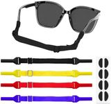 NICKLIN Kids Glasses Strap 4 Pcs Adjustable Sunglasses Lanyard Cord Non-Slip Sports Glasses Cord Elastic Silicone Spectacles Strap Neck Strap Eyeglasses Strap with Nose Pads for Kids （Multi Colored）