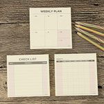 iDream Cute Kawaii Weekly Monthly Work Planner Book Diary Agenda Filofax for Kids School Supplies (Set of 3)