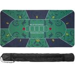 RUN.SE 71 x 36inch Professional Poker Mat, Portable Rubber Waterproof Poker Table Cover 10 Player Layout with Carry Bag for Any Table Game Like Poker Blackjack (Green)