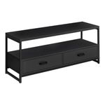 Monarch Specialties I 2870 Tv Stand, 48 Inch, Console, Media Entertainment Center, Storage Drawers, Living Room, Bedroom, Laminate, Metal, Black, Contemporary