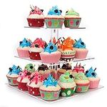 3 Tier Square Clear Acrylic Cupcake