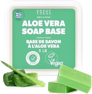 Skin Said Yes 5Lb Aloe Soap Base - Melt and Pour Soap Making Supplies - SLS/SLES Free, No Palm Oil, Natural with Organic Aloe Vera - Rich in Antioxidants, Hydrating, Perfect for Handmade Projects