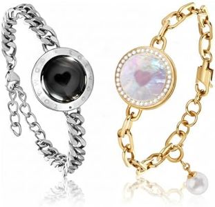 TOTWOO Touch Bracelets for Couples, Vibration & Light up for Love Couples Long Distance Relationship Gifts for Girlfriend Bluetooth Pairing Jewelry