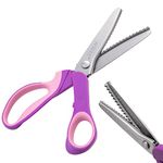 JYTUUL Pinking Shears, 9.2 Inches Handled Professional Stainless Steel Dressmaking Sewing Craft Scissors Zig Zag Scissors (Serrated)