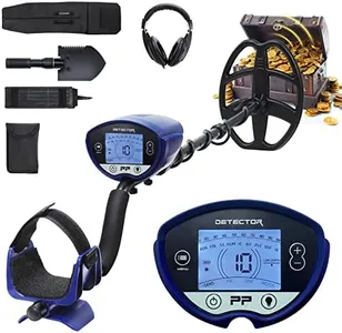 RM RICOMAX Metal Detector for Adult, Higher Accuracy 10" DD Search Coil Gold Detector with LCD Backlight, 4 Modes, IP68 Waterproof Professional Metal Detector for Gold, Silver, Coin, Treasure Hunting