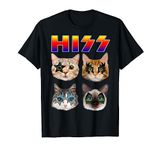 Funny Cat Hiss Rock and Roll For Cat Lover, Cat Dad, Cat mom T-Shirt