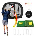 Portable Golf Chipping Net with 15 Practice Balls, 2 Hitting Mats and Carry Bag for Backyard and Indoor Practice