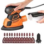 Vastar Mouse Sander, 130W 14000RPM Detail Sander with Dust Collector, Sander for Wood with 24 Pcs Sandpaper, Electric Sander Tool for Sanding Smoothing Dressing Polishing Varnishing Blemishes, Gifts