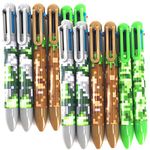 SDM 12 x Camouflage Pixel Design 6 Colour Pens Ideal Party Bag Fillers