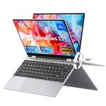 Monovate Laptop 14.1 inch, 2 in 1 Laptop with N100 Processor, Windows 11 Laptop 16GB RAM LPDDR4 512GB SSD, Backlit Keyboard, Fingerprint Unlock, Type-C, TF Card, 360°Flip Touchscreen IPS Laptop