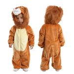 Doladola Baby Boys Girls Cartoon Animal Hooded Costume Infant Pajamas Romper(24-30 Months,Lion)