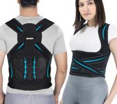 FOVERA Posture Corrector for Women and Men | Premium Neoprene Fabric - Breathable & Comfortable | Adjustable Back Brace for Upper and Lower Back Pain Relief, Shoulder Straightener for Scoliosis, Hunchback, Thoracic, Spine Support (Full)