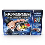 Monopoly Super Electronic Banking Board Game, Electronic Banking Unit, Choose Your Rewards, Cashless Gameplay Tap Technology, for Ages 8 and Up