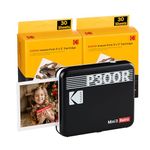 KODAK Mini 3 Retro 4PASS Portable Photo Printer (7.5x7.6cm) - Pack with 68 Sheets, Black