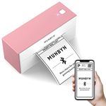 MUNBYN Shipping Label Printer Bluetooth Connection, Thermal Label Printer 4x6, Postage Label Printer for Business, Compatible with Etsy, Shopify, eBay, Amazon, Royal Mail, DHL, DPD, Evri, 129B, Pink