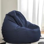 KAM'S LIEU Faux Leather 4XL Bean Bag Cover (Withouit Beans) Only Color- (Navy Blue)