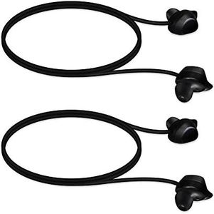 kwmobile Straps Compatible with Samsung Galaxy Buds/Buds Plus - 2X Silicone Holder for Wireless Earphones - Black
