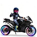 toilmua 4-Stroke Mini Gas Motorbike, 50cc Dual Headlights Kids Dirt Bike Pocket Bike - 1.8L Gas Tank 40KM/h Speed 440Lbs Capacity Motorcycle for Kids with Strong Dual Brake Black