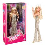 Barbie™ The Movie Doll, Margot Robbie as, Collectible Doll Wearing Gold Disco Jumpsuit with Glossy Curls and Golden Heels