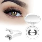 Crislashes Magnetic Eyelashes, Magnetic Lashes with Applicator, Reusable Magnetic Eyelashes Without Eyeliner, No Glue Needed Lashes Magnetic Eyelashes Natural Look, Easy to Use and Remove (XJ Style A)