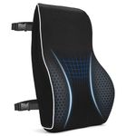 Lumbar Support Cushion, Memory Foam Back Support For Office Chair, Car Seat, Mesh Back Rest for Gaming Chair, Lumbar Support Pillow Desk Chair Cushion, Breathable & Washable Cover, Adjustable Straps