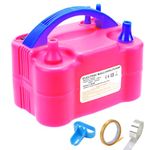 BXBHU Electric Balloon Pump UK, 600W Electric Air Pump for Balloons, Double Nozzle Balloon Inflator Machine Portable Pump for Party, Weddings, Birthday Decorations