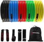 Endless EL1043 Toning Tubes Set of 5 with Different Resistance Levels | Multi Colour | Material : Natural Rubber | with Door Anchor, Handles, Waterproof Carry Bag, Leg Ankle Straps for Men and Women