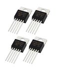 INVENTO 4Pcs LM2576T LM2576 Step Down DC-DC Switching Buck Converter Voltage Regulator, Adjustable, 4V-40Vin, 1.23V-37Vout, 3Aout, TO-220-5