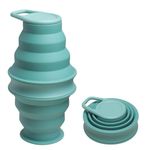 Opard Collapsible Water Bottles 500ml BPA Free Leak Proof Foldable Silicone Bottle with Anti-Collapse Ring for Travel Camping Hiking Running Sport