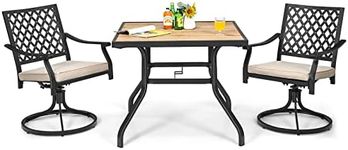 COSTWAY 3PCS Patio Bistro Set, Meta