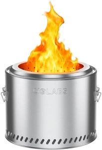 Golabs Smokeless Fire Pit 19.5", Portable with Handle, Stainless Steel Outdoor Firepit with Removable Ash Pan & Fire Poker, Easy to Clean, Efficient Heating & Less Ash, Perfect for Backyard & Camping