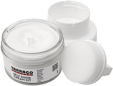 Tarrago Self Shine Shoe Polish with Applicator – Quick Shine Shoe Cream for Leather Boots and Shoes - 1.76 Fl. Oz, White (White 01), 1.76 Fl. Oz.